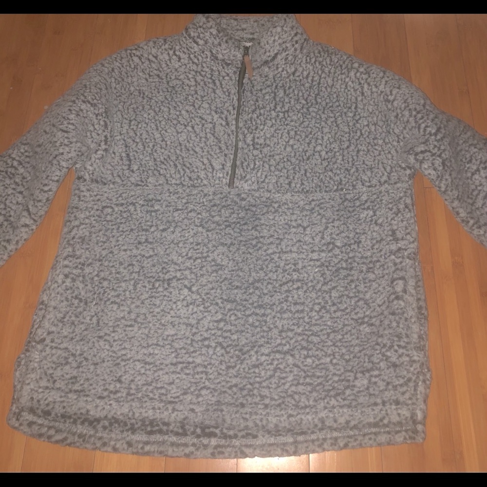 Fuzzy quarter zip